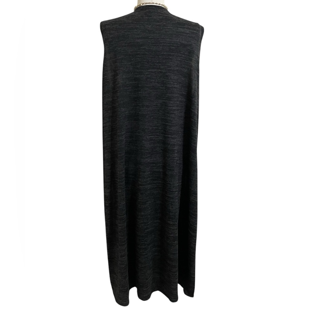 New LULAROE Black Gray Marbled Joy Sleeveless Maxi Knit Cardi Vest Size XL - Picture 4 of 8